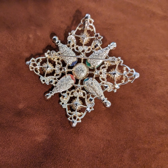 Sarah Coventry Jewelry "Galaxy" Maltese Cross Brooch Pin 1960's Rhinestone EUC - Picture 4 of 10